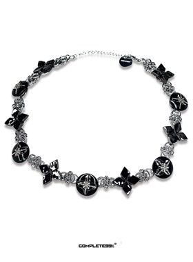 WithoutMe/COMPLETE99十字花八芒星纽扣朋克重工情侣锁骨链手项链