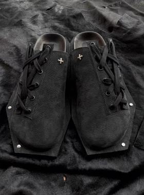 Without Me/Disark SS25 棺材底做旧牛皮勃肯鞋