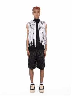 Without Me/REMAKE流苏丝绒高级短裤 立体刺绣运动街头潮流篮球裤