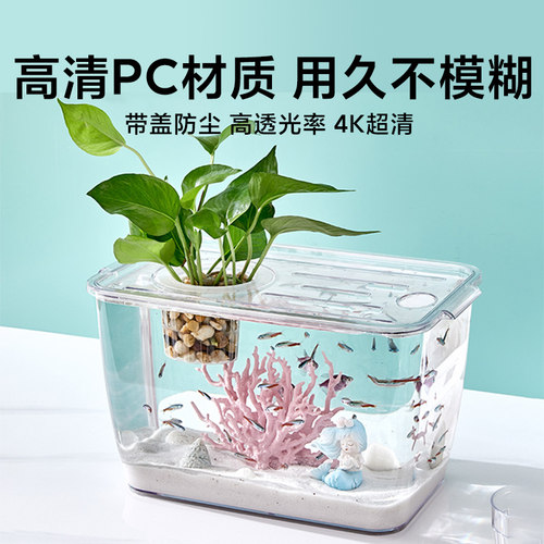 鱼缸小型家用客厅超白生态造景