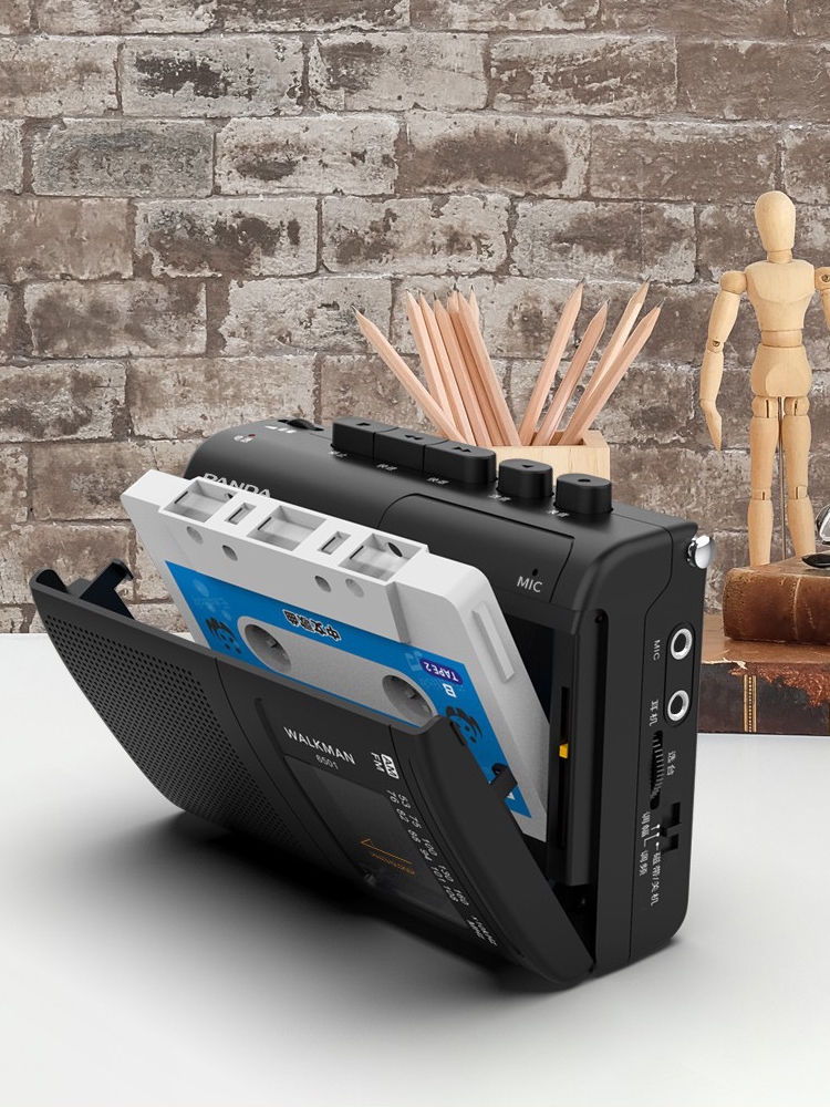 熊猫新款6501磁带播放机walkman随身听卡带录音单放老式复古收音