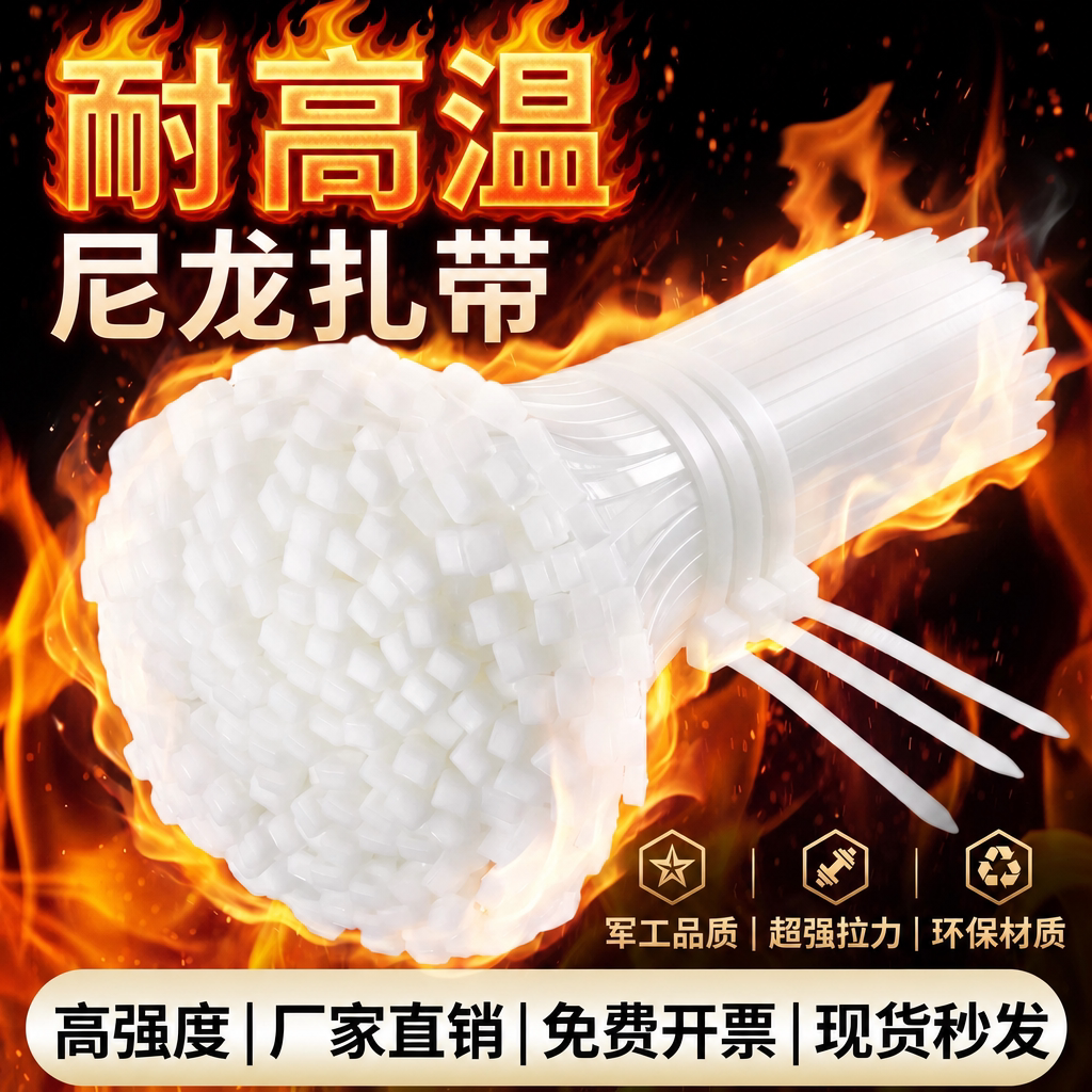 耐高温尼龙扎带电机捆绑带图片