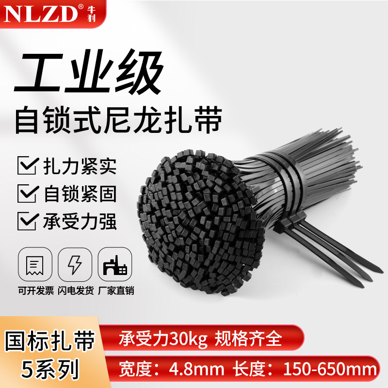 NLZD尼龙扎带自锁式卡扣黑色扎带图片