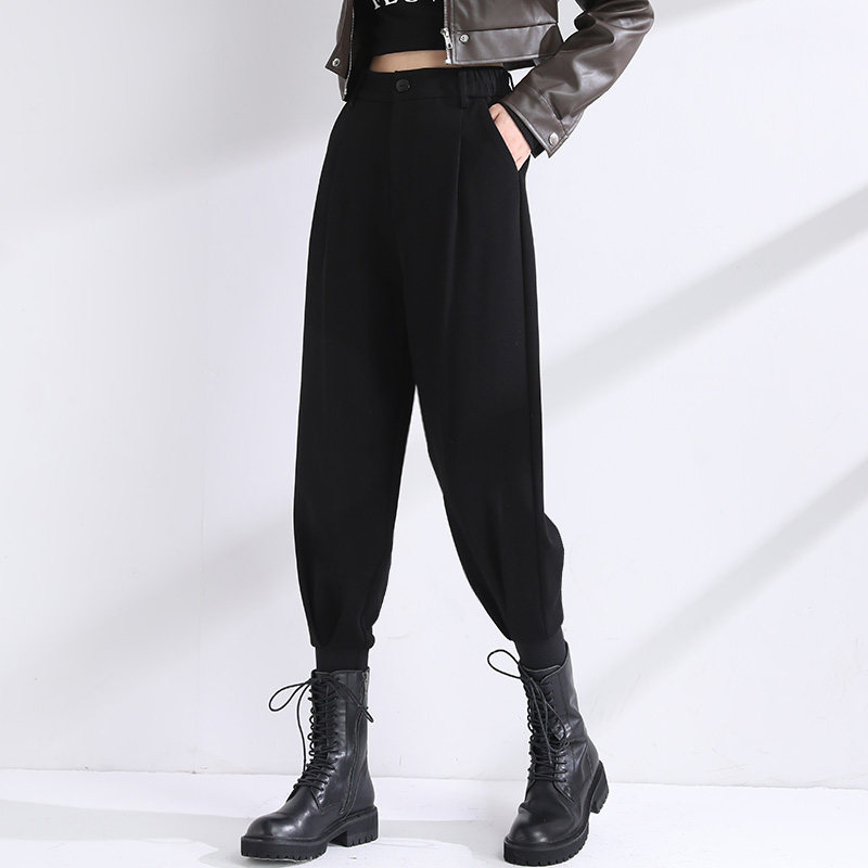 女士黑色束脚哈伦裤女2025新款春秋垂感小个休闲裤子萝卜马丁靴裤,女装/女士精品,休闲裤,淘宝优惠券,粉丝福利购,淘宝优惠卷