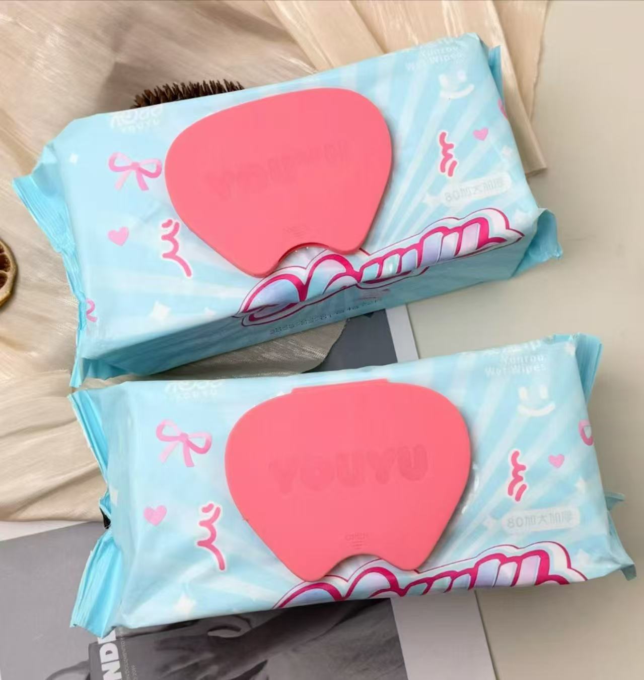 柚羽加大加厚湿巾婴幼儿家用家庭装交叉毛不变形多功能湿巾大包