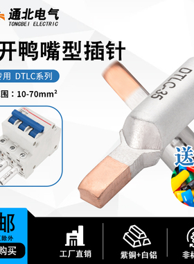 鸭嘴型接线端子C45断路器专用插针 DZ47空开铜铝插针DTLC