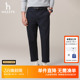 子潮流直筒长裤 Hazzys哈吉斯秋季 纯色简约商务裤 通勤休闲裤 潮 男士