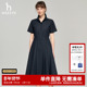 2026新款 时尚 衬衫 Hazzys哈吉斯夏季 领褶裙摆连衣裙女士短袖 裙子潮