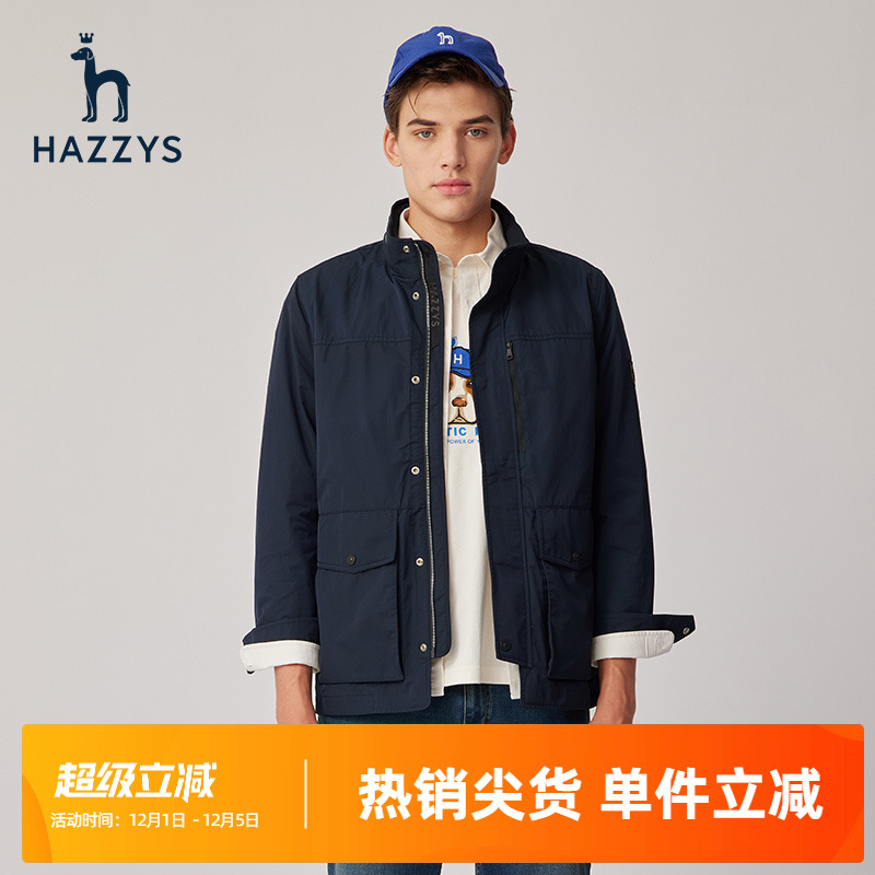 hazzys男士立领休闲夹克外套