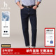 男士 通勤休闲裤 子时尚 Hazzys哈吉斯秋季 纯色简约保暖牛仔长裤 男潮