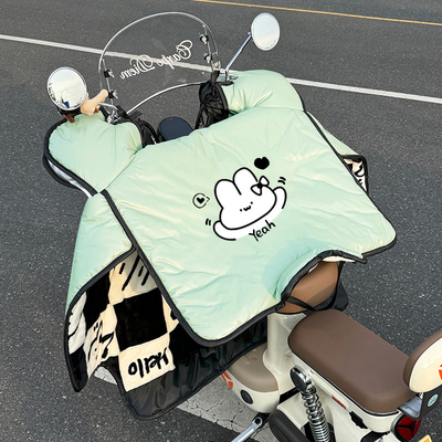 加厚加绒保暖冬季电动车挡风被女