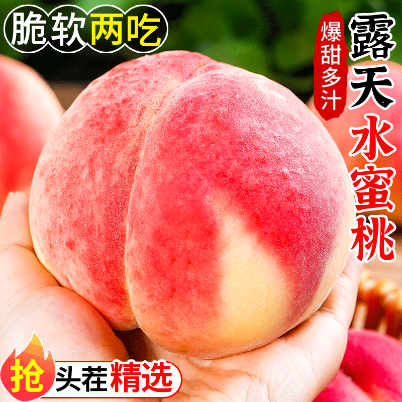 新鲜露天水蜜桃桃子当季水果冬桃软毛桃子脆甜水密桃现摘整箱包邮