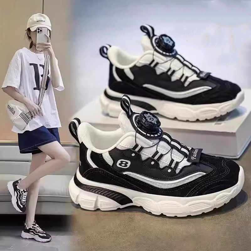 老爹鞋女大童旋转扣运动鞋初中学生儿童黑色轻便减震专业跑步鞋女,运动鞋new,跑步鞋,淘宝优惠券,粉丝福利购,淘宝优惠卷