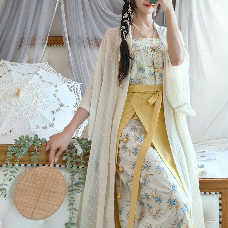 汉庭记[繁花]改良汉服女宋制长干寺吊带汉元素长旋裙日常百搭夏款