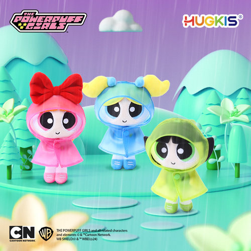 HUGKIS飞天小女警雨衣毛绒挂件可爱包挂饰泡泡玩偶送女生生日礼物