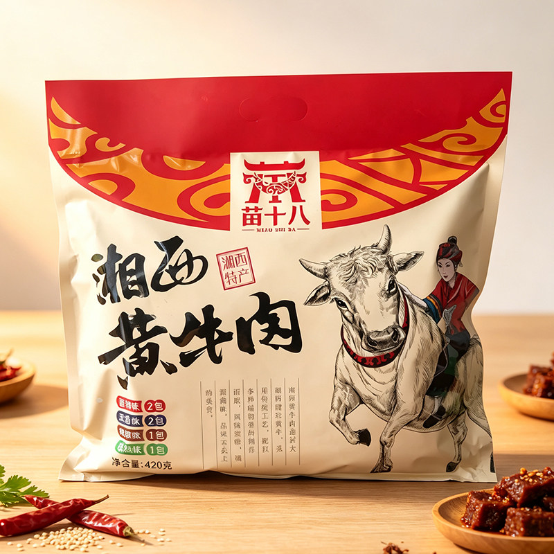 湖南张家界特产湘西黄牛肉苗十八卤牛肉土家麻辣小吃零食伴手礼物
