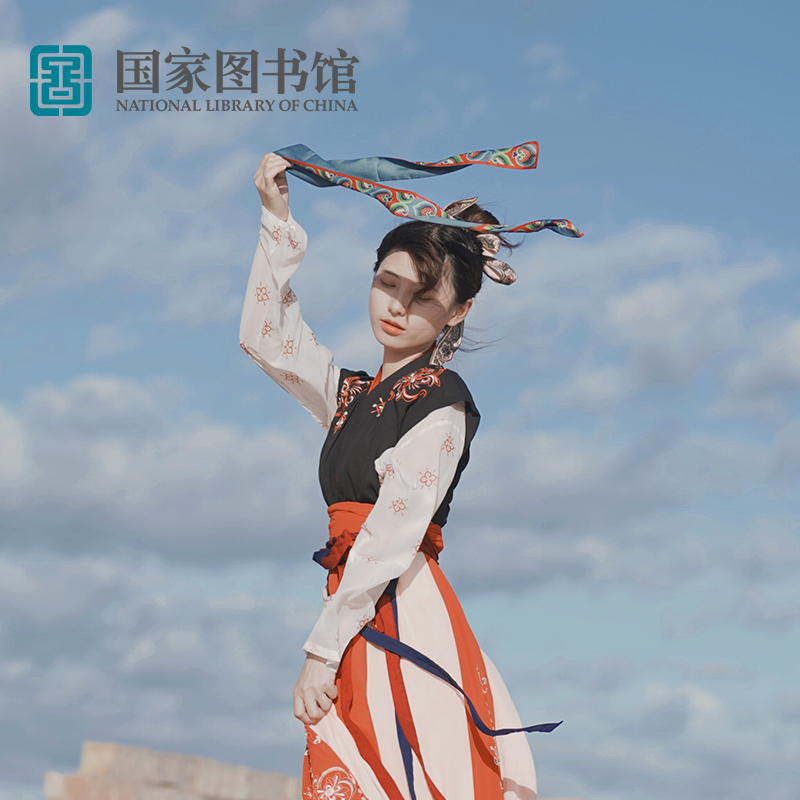 国家图书馆敦煌繁花丝巾束发绑带复古装饰实用文创送学生日礼物品