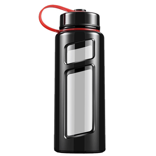 1600ML玻璃杯子超大容量塑玻双层耐高温防摔茶水分离泡茶杯便携杯