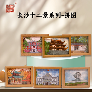 长沙城市地标手绘试管拼图/青年毛泽东/带图纸/长沙伴手礼/风景