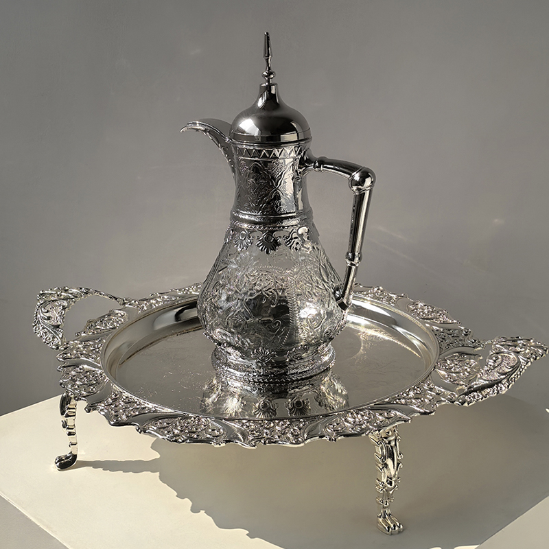 ins风浮雕镀银玻璃冷水壶