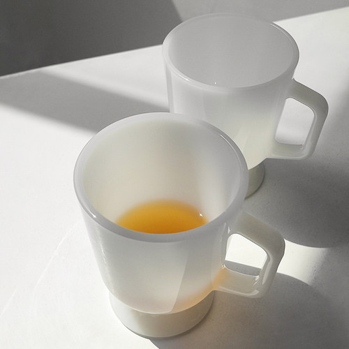 LIVETAI中古风奶玉玻璃杯高颜值