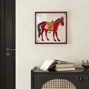 LIVETAI 饰画挂画新年喜庆乔迁挂饰墙饰 国潮非遗手工皮影马年小装