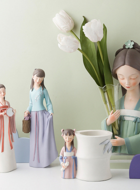 LIVETAI新中式古风少女人物摆件