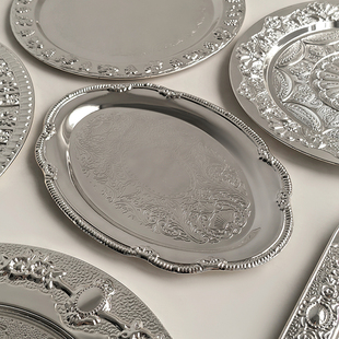 LIVETAI轻奢ins风电镀银盘子高颜值水果甜品收纳盘精致下午茶餐具