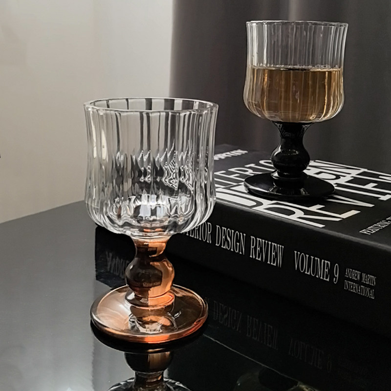 LIVETAI 中古风小众氛围感高脚玻璃红酒杯 家用ins香槟杯葡萄酒杯,餐饮具,异形/个性酒杯,淘宝优惠券,粉丝福利购,淘宝优惠卷