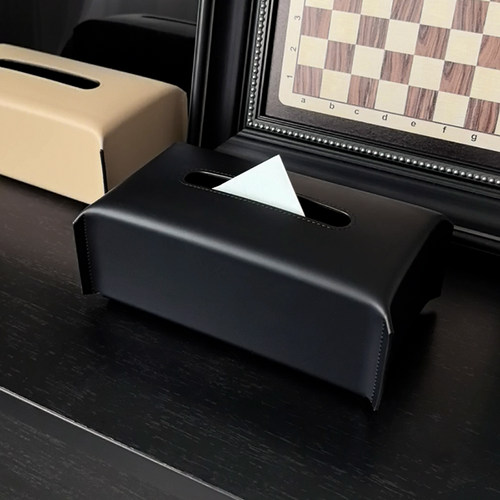 LIVETAI轻奢ins风经典皮质抽纸盒