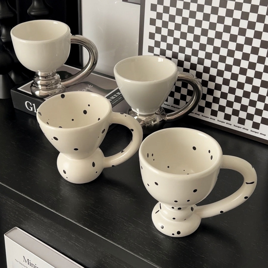 高颜值创意陶瓷高脚马克杯