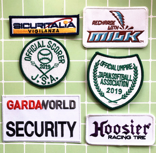 徽章刺绣衣服装饰贴布贴花英文垒球联赛记分员裁判员补充牛奶