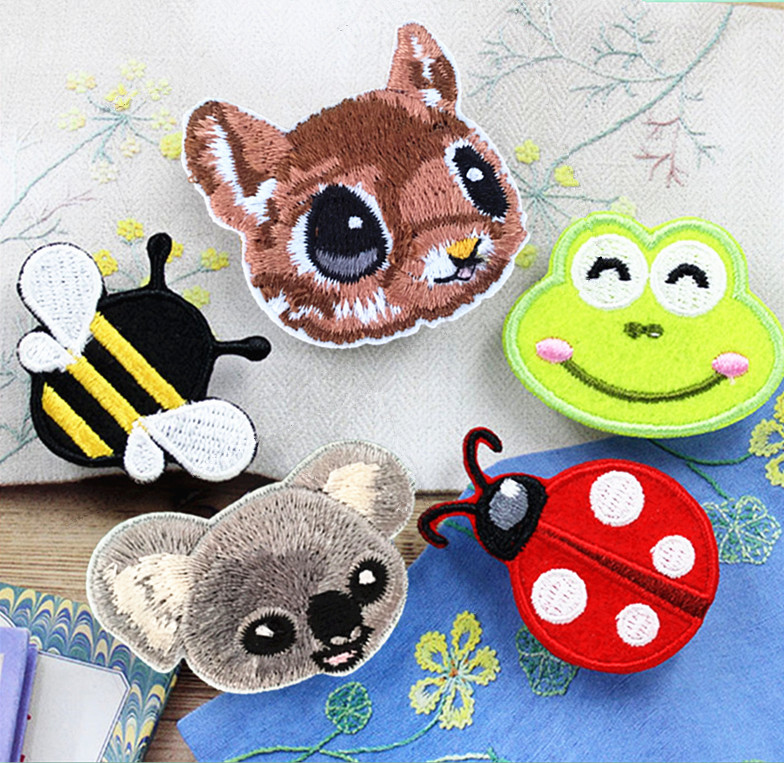 青蛙瓢虫蜜蜂刺绣个性衣服装饰布贴补丁小号动物头像小考拉仓鼠