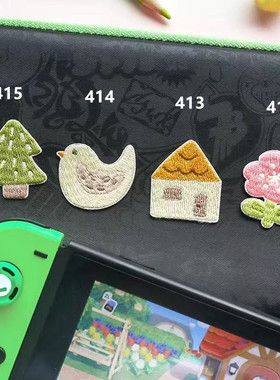 自粘贴】房子小树小鸟花朵森系全刺绣衣服装饰贴布贴花甜美小木屋