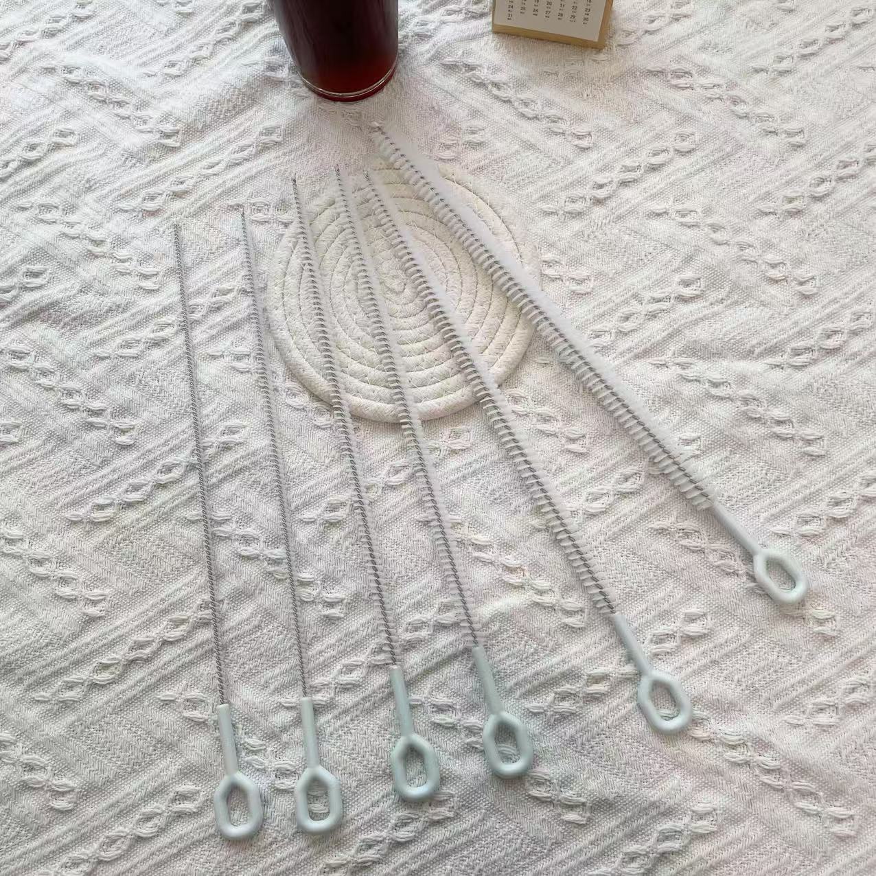 不锈钢奶瓶加长缝隙吸管刷图片