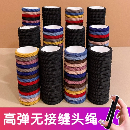 Детская резинка для волос, черный эластичный безвредный аксессуар для волос, не повреждает волосы