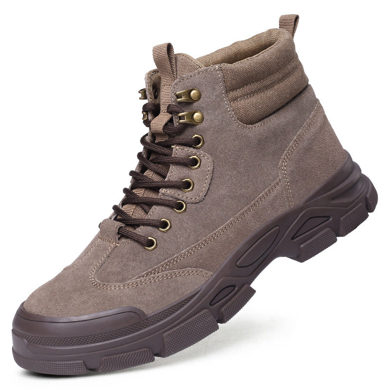 HIGH-TOP VELVET LABOR PROTECTION SHOES MENS COTTON SHOES ANTI-SMASHING ANTI-PUNCTURE STEEL TOE TOE WORK SHOES ANTI-SLIP AND ANTI-ODOR WELDER PROTECTIVE SHOES