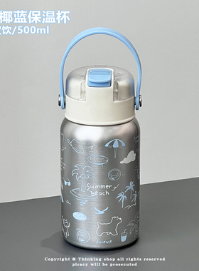 浮想保温杯吸管杯女生大容量高颜值便携保冷水杯子随行杯男生新款