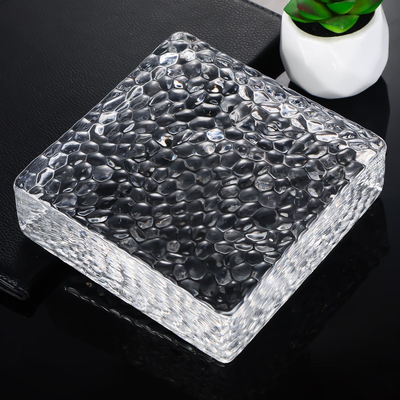 玻璃砖透明隔墙空心水晶砖块隔断墙水晶砖网红屏风冰晶纹超白艺术