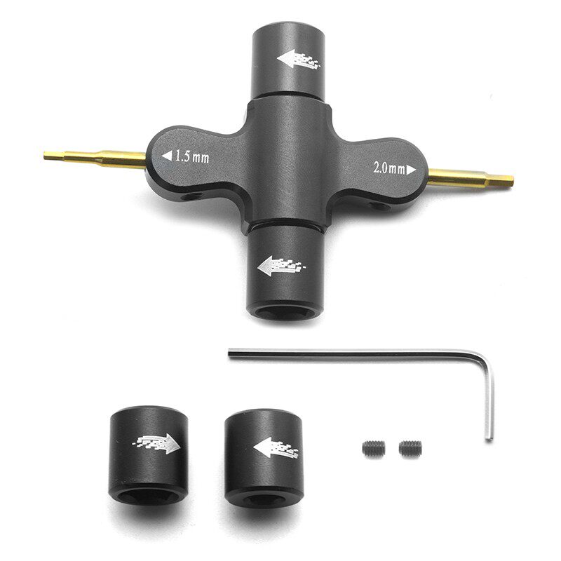 四方棘轮扳手1.5 2.0 内六角螺丝刀 M3 M5套筒带轴承快拆航模工具