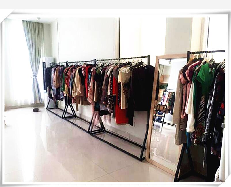 铁艺衣架服装店男女货架展示架落地式中岛架侧挂架衣服架子单杠