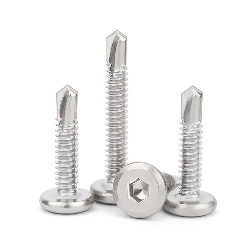 410不锈钢平头内六角钻尾倒边自攻自钻燕尾螺钉钴铁钻铁螺丝M5.0