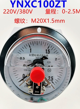 YNXC100ZT轴向带边耐震电接点压力表 25mpa 40mpa60mpa耐振油压表