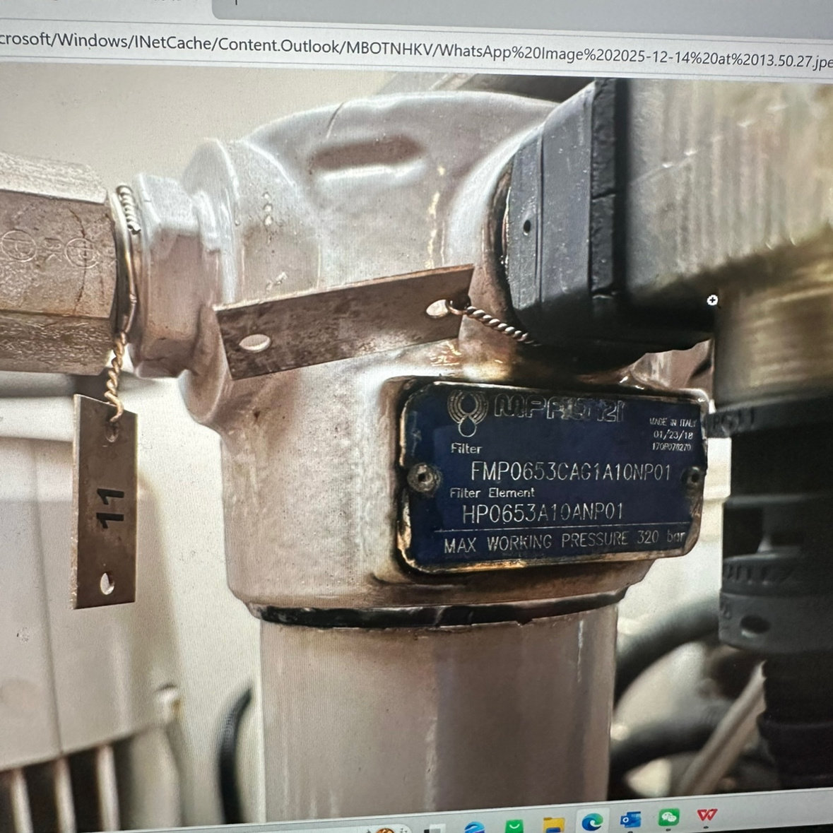 MP FILTRI翡翠FMP0653CAG1A10NP01 HP0653A10ANP01油滤芯