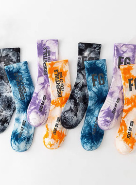 ESSENTIALS FOG FG1977扎染中筒袜子男长袜女ins潮AJ搭配纯棉高街