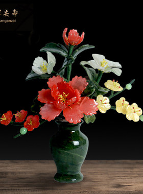 纯手工牡丹花瓶中式风乔迁礼品