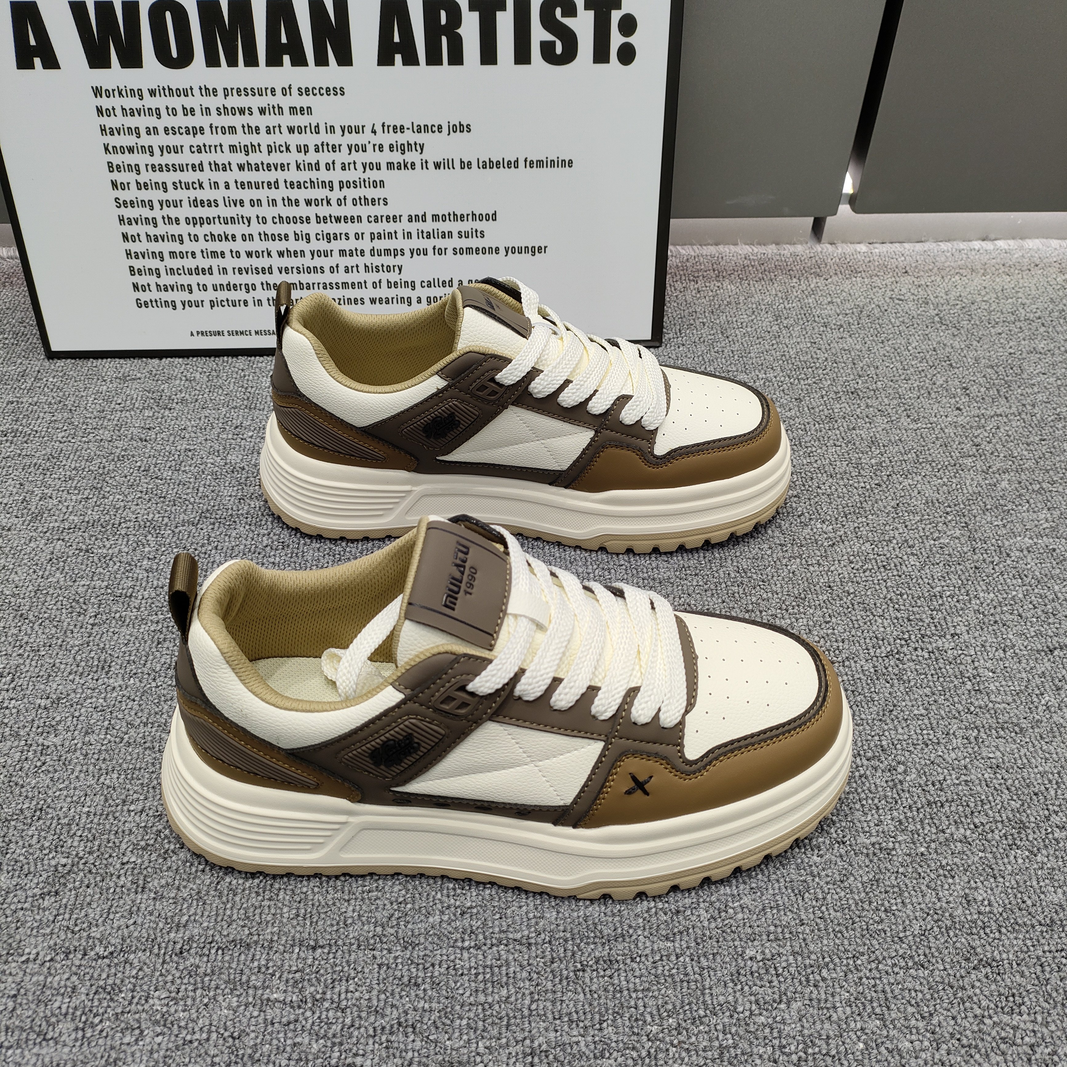 男鞋春季2026新款时尚撞色百搭韩版厚底板鞋时尚运动增高休闲鞋男,流行男鞋,时尚休闲鞋,淘宝优惠券,粉丝福利购,淘宝优惠卷