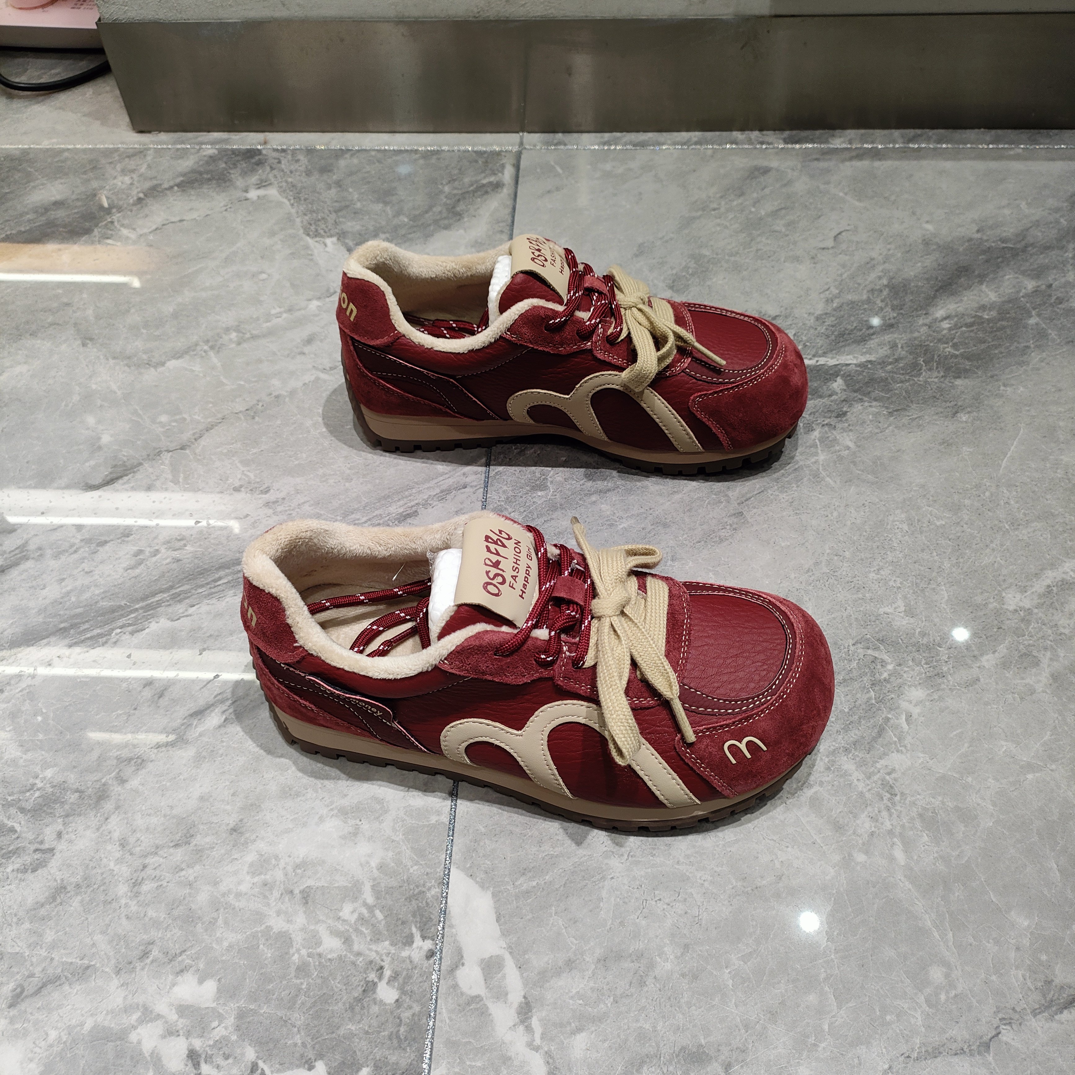 真皮加绒厚底阿甘鞋女2025秋冬季新款时尚百搭舒适软底运动鞋女鞋,女鞋,棉鞋,淘宝优惠券,粉丝福利购,淘宝优惠卷