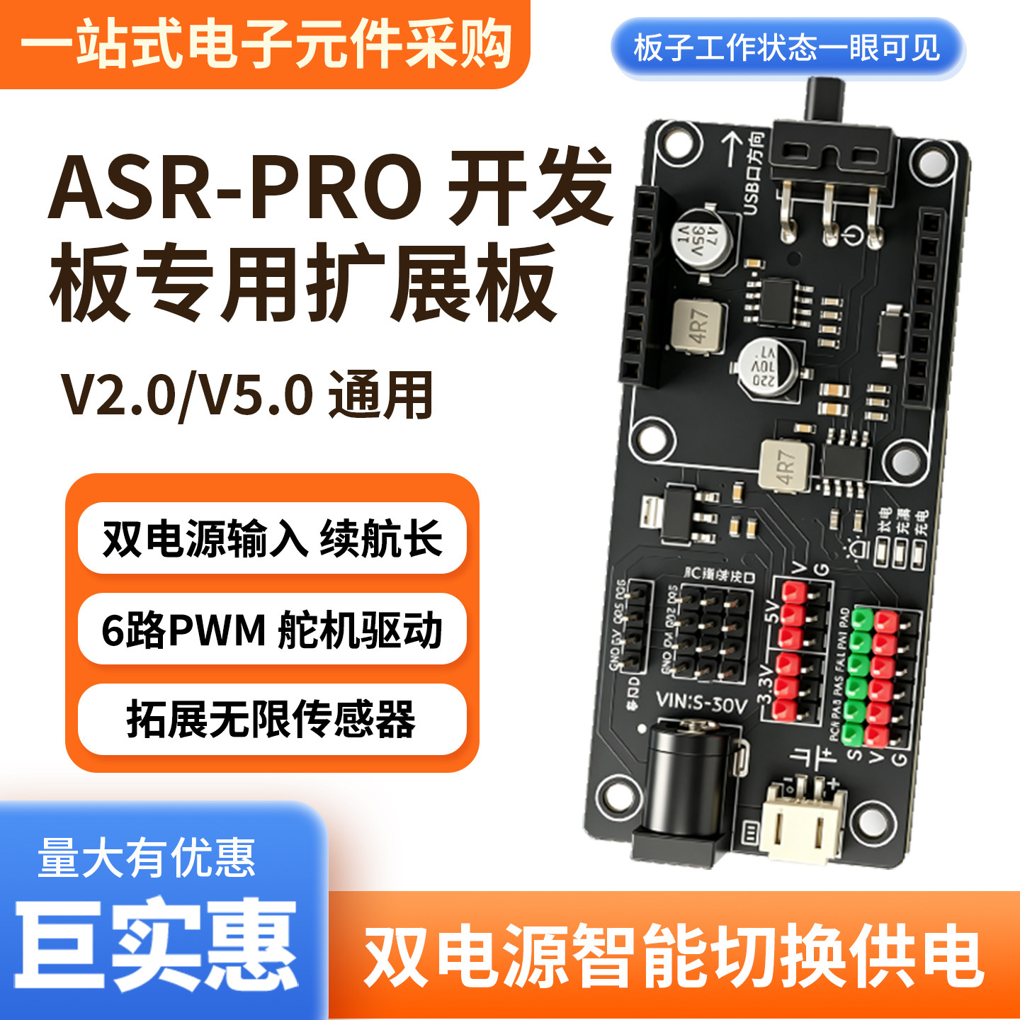 ASR-PRO开发板6路PWM扩展板图片