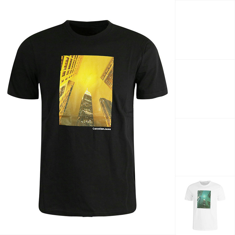 Calvin Klein/CK男士夏季圆领短袖T恤印花休闲时尚百搭半袖直邮